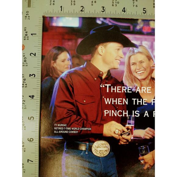 2004 Copenhagen Print Ad Cowboy Hat Belt Buckle Tavern Perfect Pinch Pouch Quote - Picture 6 of 9